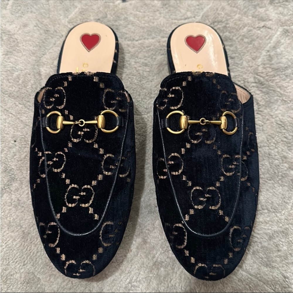 Gucci Blue Suede Loafers